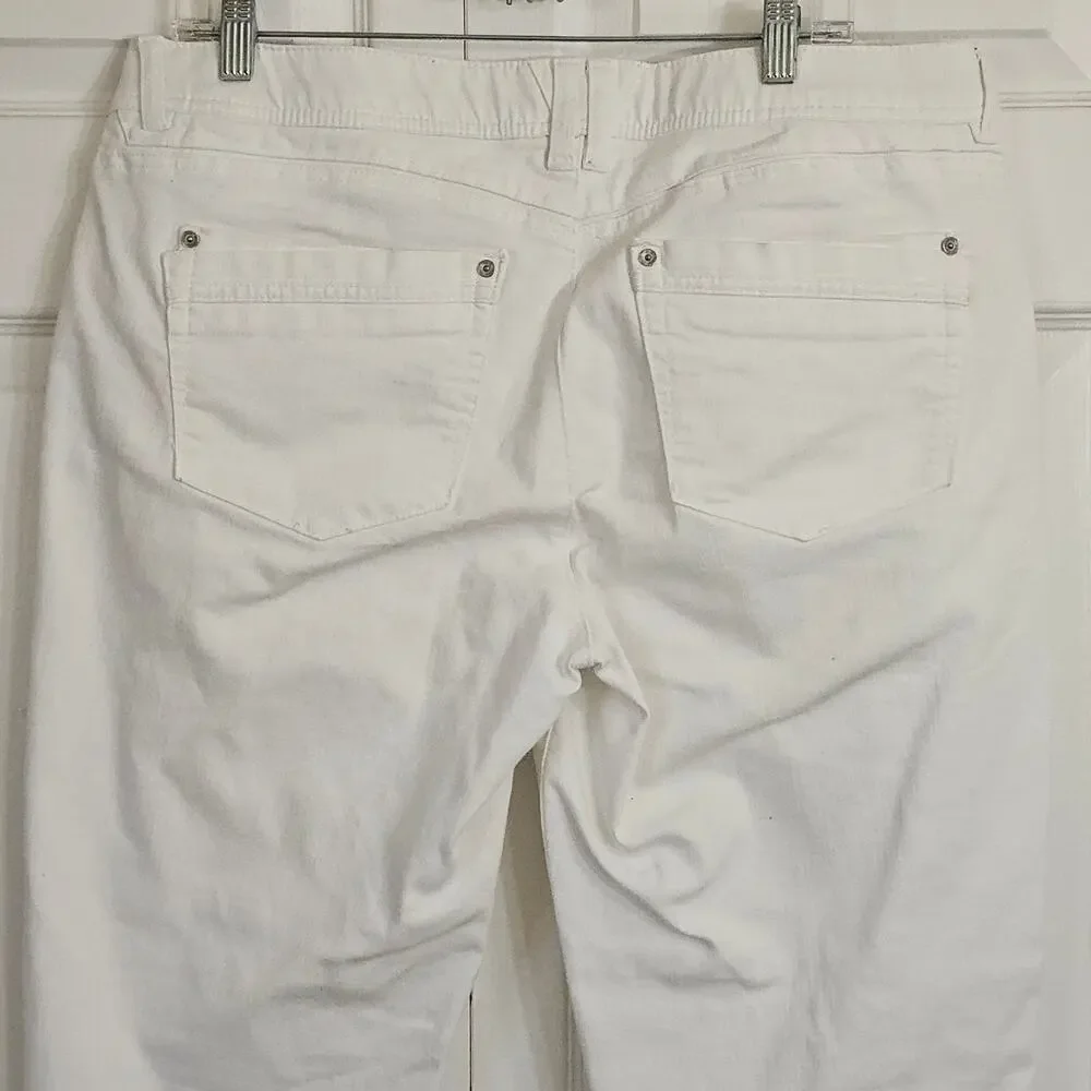 Democracy Women's White "Ab"technology Denim‎ Jeans 14 Summer Stretch Slimming - Picture 5 of 6